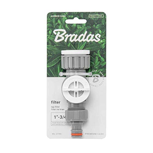 Water filter for outside garden tap,stops irrigation systems blocking,filters grit,rust,and limescale flakes, cleanable filter