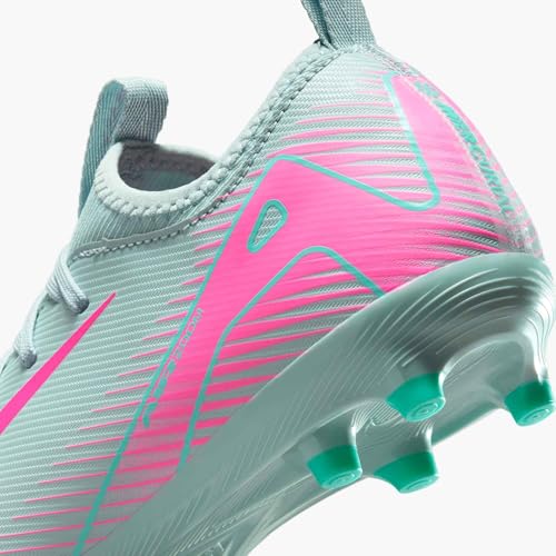 Nike Kid's Jr. Zoom Vapor 16 Academy FG/MG Football Shoe, Ocean Cube/Pink Blast, 4 - Image 8