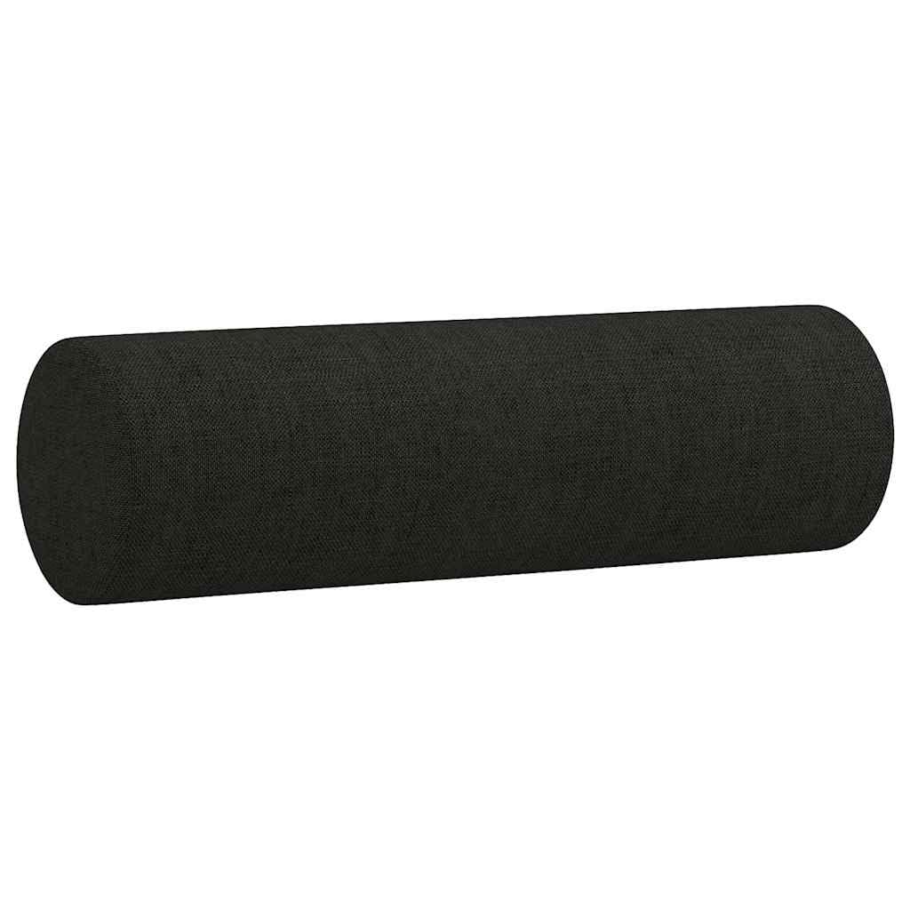 3-osobowa sofa z ozdobną poduszką, czarna, 180 cm, tkanina, nowoczesny design, wygodny mebel do siedzenia do salonu i pokoju gościnnego, trwała poszewka, stabilna metalowa konstrukcja