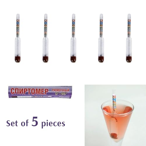 Set of 5 Small Pocket Alcoholmeter Spirtometer Hydrometer Alcohol Meter Tester 0-96% by Generic - Image 2