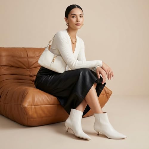Image of CUSHIONAIRE Women's Barbi Pointed Toe Kitten Heel Bootie - Soft Vegan Leather, Memory Foam, Wide Widths, and Back Zipper