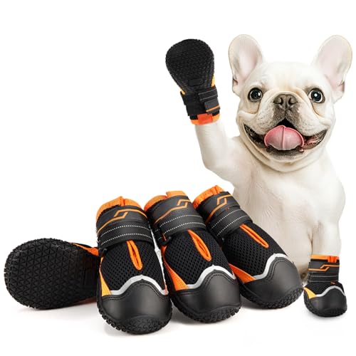 Dog Shoes for Large Dogs, Anti-Slip Dog Boots for Winter Snow, Hot Pavement, Dog Booties & Paw Protectors for Hardwood Floors Size 8 Black #8(width 2.75 inch)for 63-78 lbs