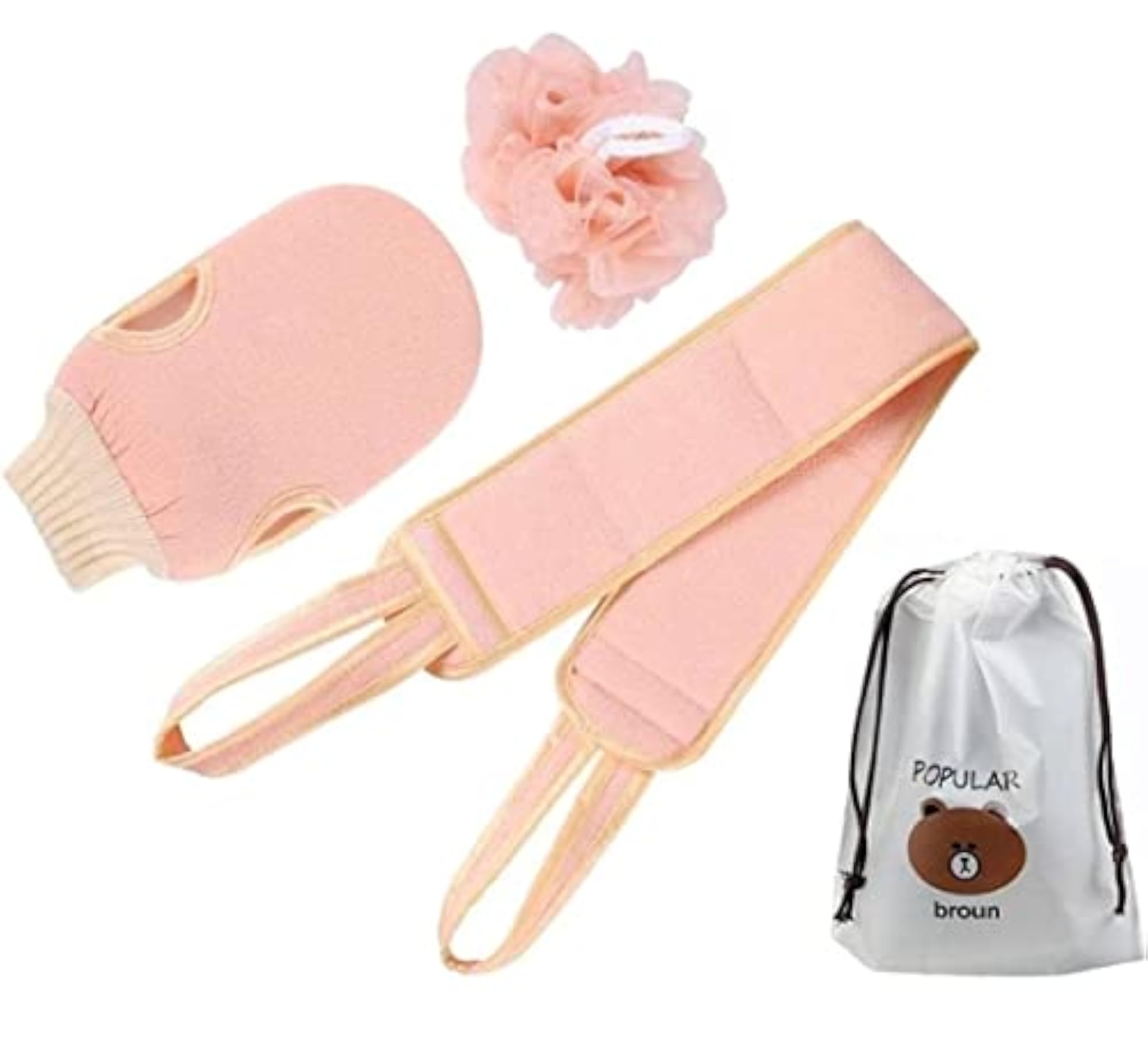 Bathing Set Back Scrubber Sponge Ball Glove