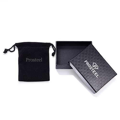 Image of PROSTEEL Stainless Steel Franco Chain Bracelet, Trendy Chunky Bracelets for Men Women, Black /18K Gold Plated, W: 8mm /12mm /17mm, L: 7.5 inch /8.3 inch /9 inch, Come Box