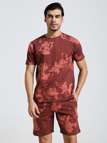 Image of Vogaan Men's Cotton Short Sleeve Tracksuit Summer T Shirt & Shorts Set with 2 Pockets || Casual Co-ord Sets