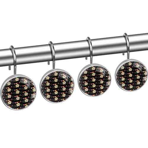 Crochets de rideau de douche double glissement pour tringle x12 - 3