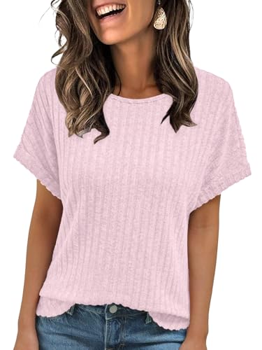 Image of AUTOMET Womens Short Sleeve Tops Fall Shirts 2026 Lightweight Sweater | Dressy Casual Blouse, Fashion Summer Clothing, Cute Spring Outfits, Business Work Tunic, Trend Boho