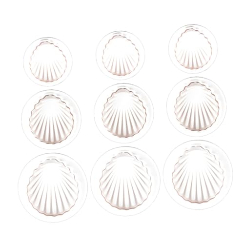 FONDOTIN Juego de 9 Moldes para Galletas Forma de Concha Cortadores de Émbolo Antiadherentes Utensilios para Hornear 3 Tamaños Set Práctico para Decoración de Tartas y Repostería