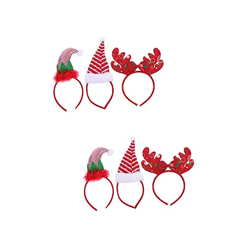 Amosfun 6 Pçs Chapéu De Natal Tiara Para Meninas Vestido Extravagante Decoração De Natal Tiaras De M