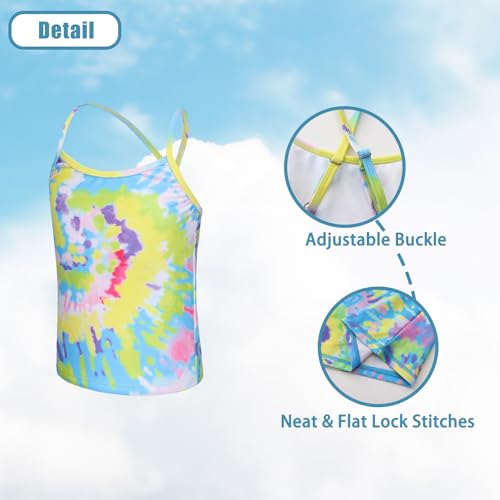 Image of Girls 3 Piece Swimsuits Set Long Sleeve Rash Guard Tankini Bathing Suits for Girls Beach Swimwear Set 3-16 Years