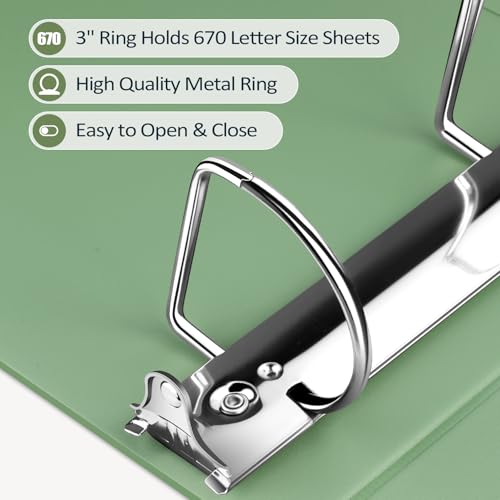 image for Sooez BinderX Extra Durable 3 Inch 3 Ring Binder, D-Ring Large Binder,