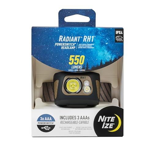 Nite Ize Radiant RH1 PowerSwitch headlamp with dual power source — the trades pick with spot, flood and red modes
