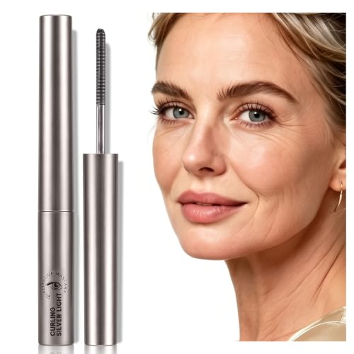 Black Metal Wand Mascara for Older Women 60 Plus, Thin Short Sparse Lashes