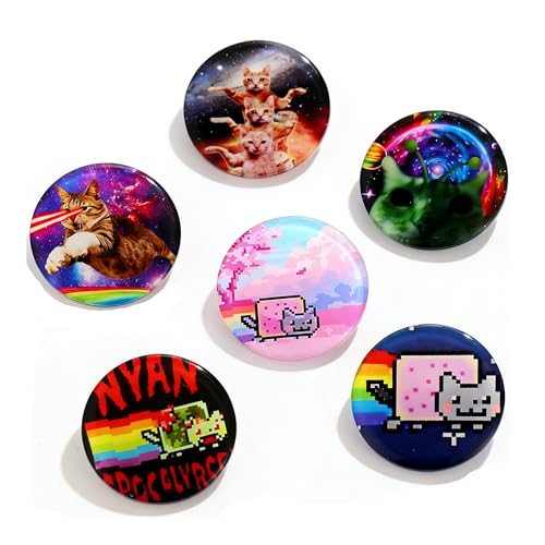 Cat Pins for Backpacks Funny Pins Acrylic Y2K Aesthetic Pin Cute Bag Lapel Brooch Clip Badges Accessories 6PCS (Space Cat) by Dhdfisd - Used condition - US$11.09