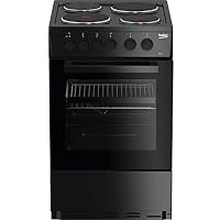 Beko AS530K 50cm Electric Cooker with Solid Plate Hob - Black