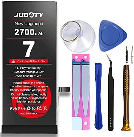 JUBOTY Battery for iPhone 7 1960mAh, Li-ion New 0 Cycle Internal New Upgrade High Capacity Battery Replacement for iPhone 7 Model A1660 A1778 A1779 with Professional Repair Tool Kit