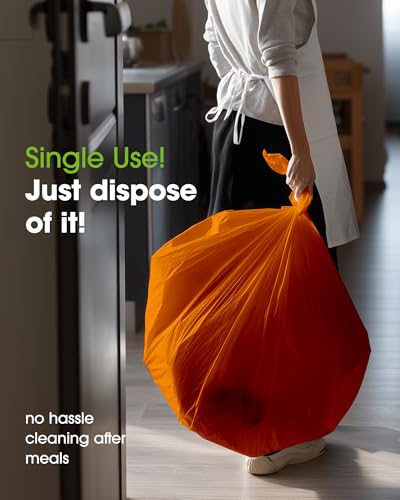 Image of Pureegg Plastic Table Cloth Disposable 6 Pack, 54 x 108 Inch, Orange | Halloween Party, Thanksgiving, Harvest Decor, Waterproof, Orange, Tablecloth