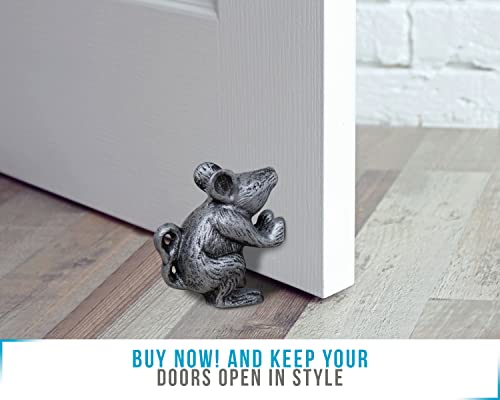 Cast Iron Mouse Door Stop By Comfify- Decorative Vintage Rustic Door Stop - Stop Your Bedroom, Bath And Exterior Doors With Style - Antique Silver Color #TOP3
