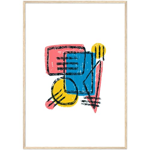 Impression d'art mural abstrait haut de gamme avec cadre en bois 70x100
