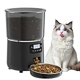Bizcasa Comedero Gato 4L Automatico Dispensador 1-4 Comidas al DíA, Dispensador Comida Gatos y Perros (Negro - Estándar - 4L)