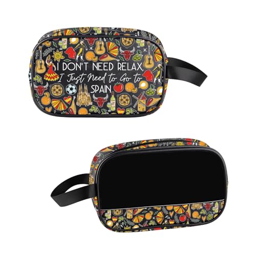 FUSTMW Espanha Presentes de Lembrança Transparente Espanha Bolsa de Maquiagem Presentes Espanhóis Estojo Organizador de Cosméticos Transparente para Viagem Artigos de Higiene Pessoal