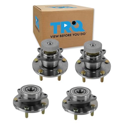 Image of TRQ 2 Piece Front Rear Wheel Bearing & Hub Assembly Set Compatible with 1995-2005 Chrysler Sebring 1995-2000 Dodge Avenger 2001-2005 Stratus 1995-1998 Eagle Talon 1995-2004 Mitsubishi Eclipse 1999-20
