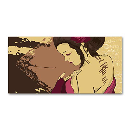 Impression sur toile geisha Tulup 100x50 cm décoration murale artistique haut de gamme