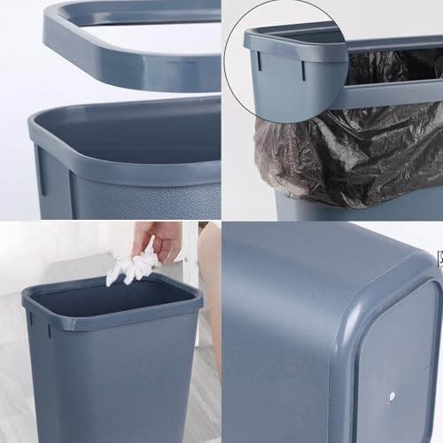 Set de 4 cestos de basura pequeños 8 litros celeste gris miniatura 3