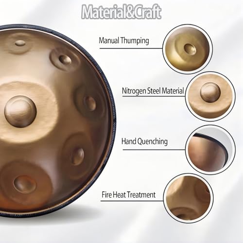 Steel Handpan G Minor 9 Notas 18 Pulgadas con Accesorios miniatura 3