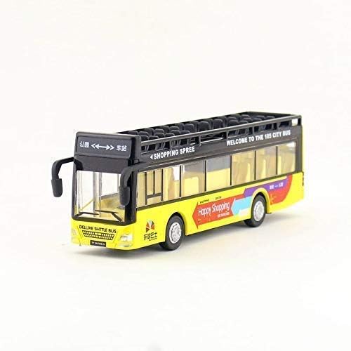 Image of Metal Pull Back Diecast Car 1:32 Open City Bus Model Pull Back Car Model with Sound Light Boys Gifts Toys for Kids【Pack of 1】