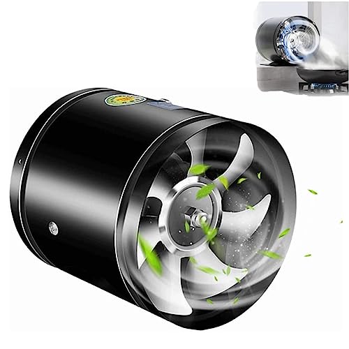 Ventilador de extracción circular multifuncional potente y silencioso para baño, cocina, oficina y ático, montaje en ventana, color negro, 10 pulgadas miniatura 1