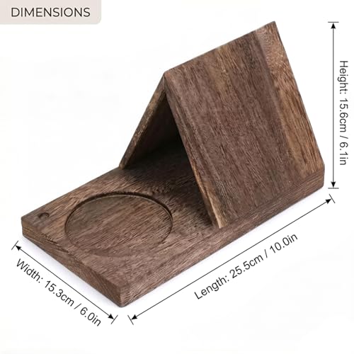Soporte triangular para libros de grano natural, base resistente de escritorio para lectura 2