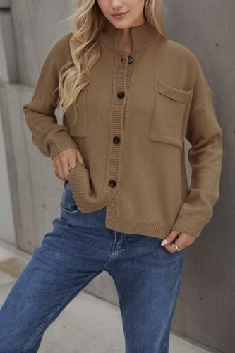 Image of Sumleno Long Sleeve Cardigan Sweaters for Women Button Down Tops Vintage Grandpa Aesthetic Grunge Fall Winter Outfits