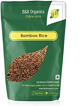 B&B Organics Bamboo Rice (1kg), Nutrient and Fibre Rich/Moongil Arisi/Traditional Rice