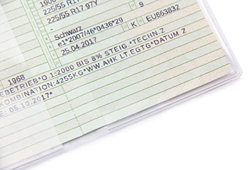 Frentree® Fahrzeugschein Hülle für KFZ Schein, Made in Germany, 3-teilige transparente Schutzhülle, kristallklar und passgenau, dokumentenechte Ausweishülle