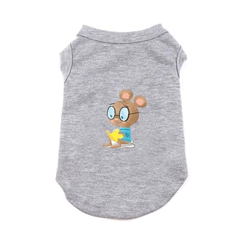 ZSDGBZ 犬服 Tシャツ 春 夏 小型犬 ボーダー柄 タンクトップ 綿製 おしゃれ かわいい シャツ 可愛い 4XL 柔らかい ドッグウェア洋服 ペット 子犬 チワワ 猫服 脱毛保護 グレー お散歩 キャットウェア