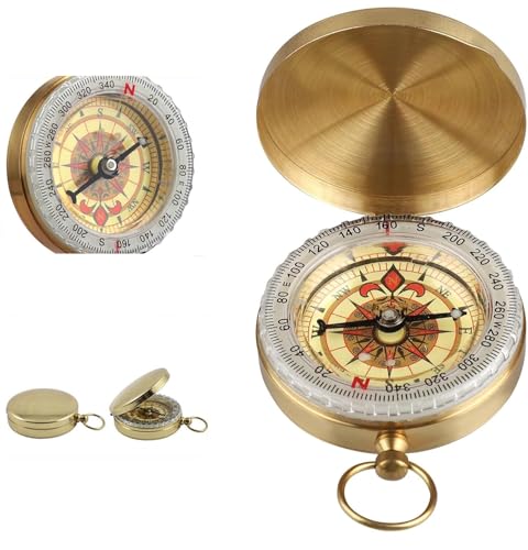 Brújula portátil de latón vintage para camping