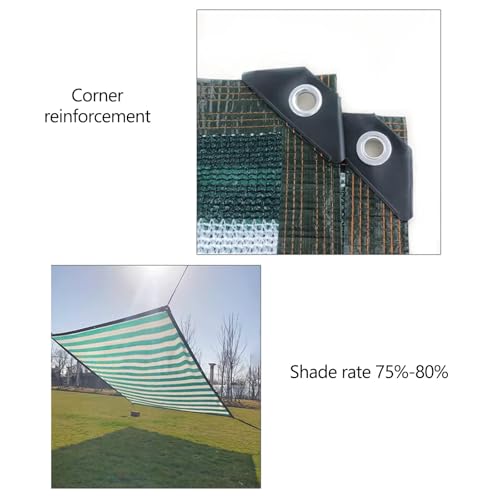 Toldo rectangular de rayas verde oscuro 3x6m para terrazas 5