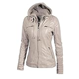 Materiale durevole: realizzata in pelle sintetica di alta qualità, la nostra giacca garantisce una lunga durata e una sensazione di lusso che migliora solo con il tempo, che durerà nel tempo. Questa giacca in pelle leggera non è facile da strappare ed è meglio antivento e impermeabile.