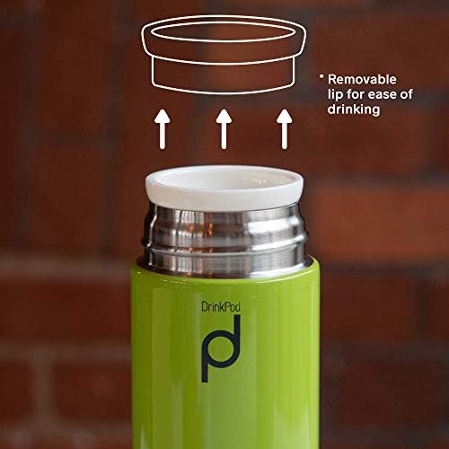 Grunwerg Pioneer Drinkpod Stainless Steel Vacuum Flask in Green 350 millilitre