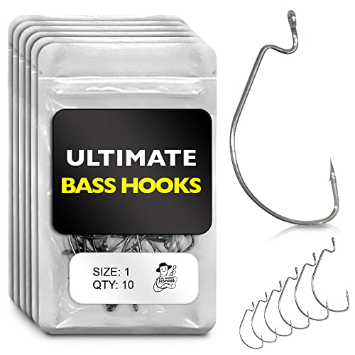 Bass Fishing Hooks Freshwater Bass Hooks for Plastic Worms Texas Rigs for Bass Fishing Gear
