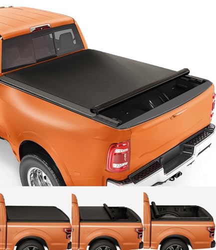 TIPTOP Soft Roll-Up Tonneau Cover Truck Bed for 2002-2018 Dodge