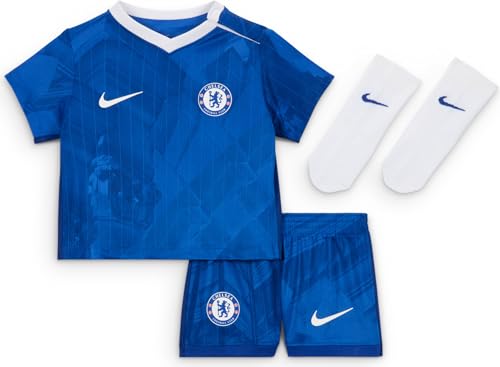 FC Chelsea 2025/26 Stadium Home HJ5636-496, 6-9 Maillot de Football réplique Nike pour bébé/Tout-Petit, Bleu Russe/Blanc/Rouge Rapide, HJ5636-496, 6-9