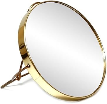 7979 Vanity Round Tabletop Mount Mirror Aged Bronze Cosmetic Makeup Mirror Women Men Double Sides 1x 6X Magnification