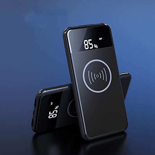 Batería externa 10000mAh con cargador inalámbrico Qi y pantalla LED para iPhone y Galaxy 7