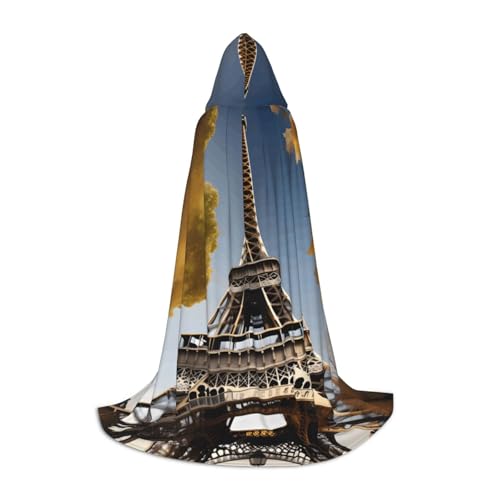 Cape de magicien à capuche imprimé Paris pour costume de la Renaissance