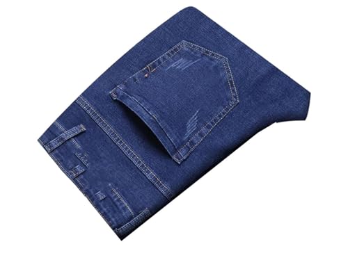 Men's Plus-Size Business Casual Stretch Pants, Classic Loose Straight-Leg Jeans