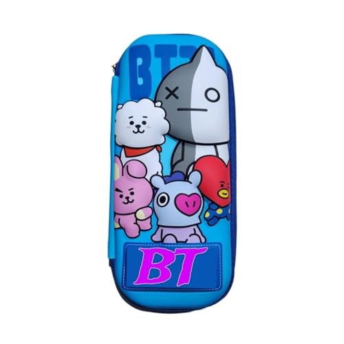 Image of EVA Large Capacity Stationery Box 3D Cartoon Pen Pencil case Multi-Compartment for School Students with Zip Closure -Best Birthday Gift for Girls, Boys & Kids (BT Blue)