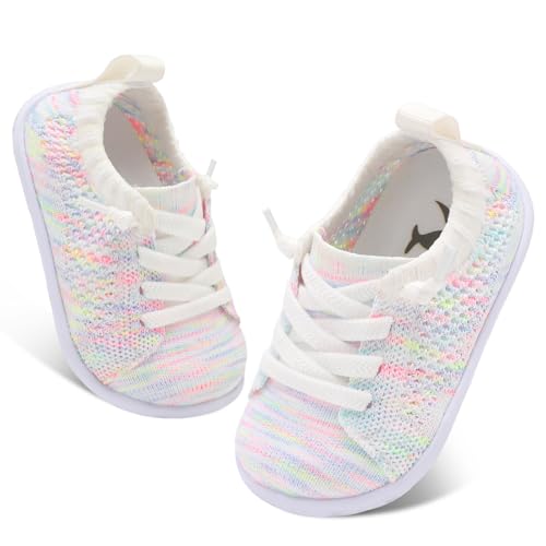 FEETCITY Barefoot Baby Shoes Boys Girls Infant Slip On Sneakers Lightweight Baby Sock Shoes Breathable Newborn Crib Shoe
