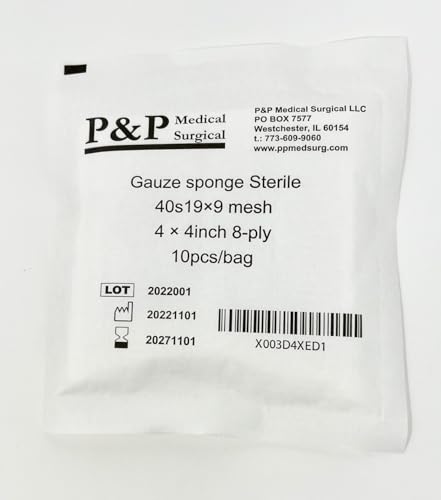 Gauze Surgical Sponges Cotton STERILE Woven 8-ply High Grade Quality 4"x4" Class I(a) All Purpose Pads Box of 100 miniatura 6
